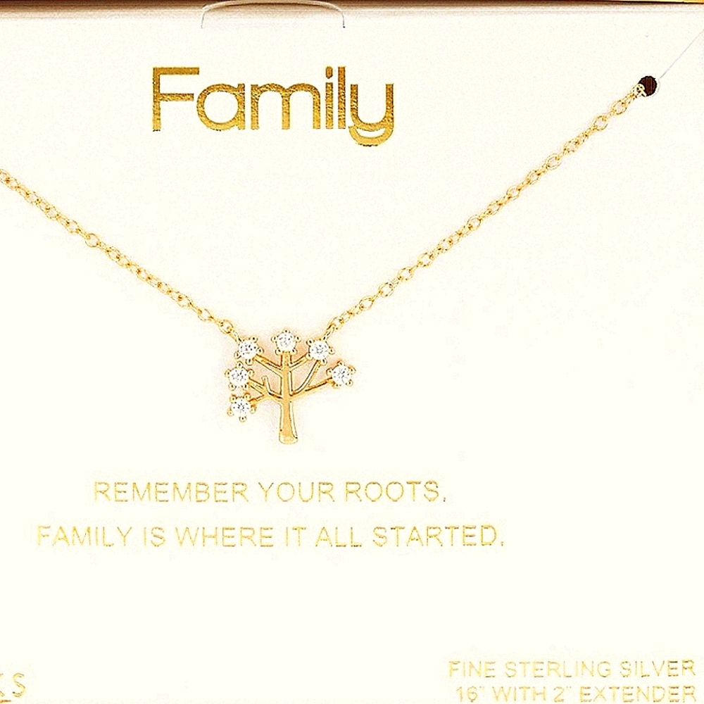 Family Tree gold over sterling silver necklace